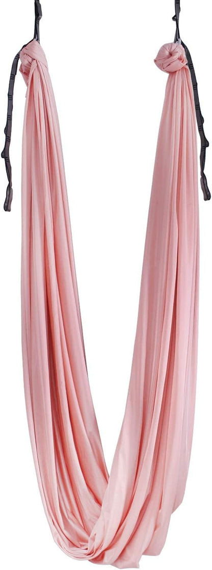 Aerial Yoga Hammock 5.5 Yards Premium Aerial Silk Fabric Yoga Swing for Antigravity Yoga Inversion Include Daisy Chain,Carabiner and Pose Guide