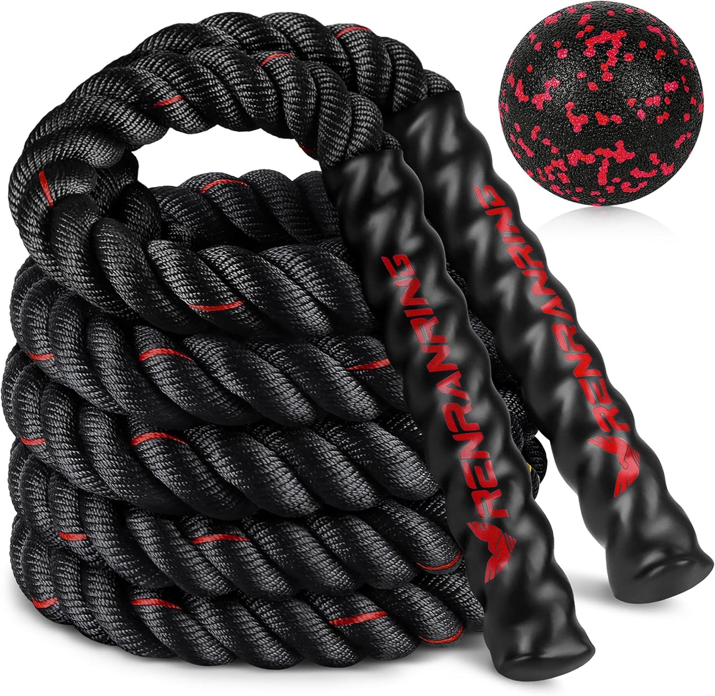 Weighted Jump Rope for Fitness - 9.8Ft Heavy Battle Ropes for Exercise, 3LB Workout Rope for Women & Men, Skipping Rope for Gym Training, Home Workout