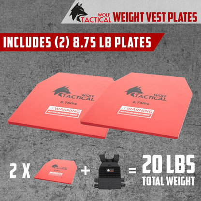 Weight Vest Plates - 5.75/8.75/14.5/19.75LB Pairs - Wods, Strength Training, Running, Heavy Workouts